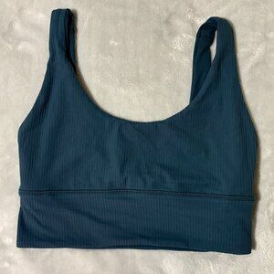 NWOT Lululemon Align Ribbed Bra A/B Cup Green Jasper Size 4 Reversible Nulu